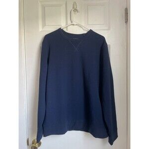 Jachs New York Men's Crew Neck Long Sleeve Fleece Sweatshirt, Navy Blue Size M